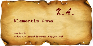 Klementis Anna névjegykártya